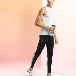 hrx by hrithik roshan Color Block Men Black Tights image 4