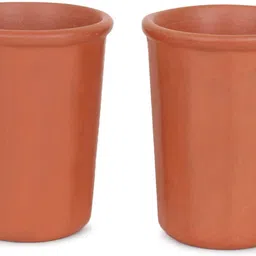 hc the crafts (Pack of 2) Clay Designer Drinking Water, Juice, milk glass pack of 2 Glass Set Water/Juice Glass-picture-11