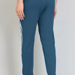 lysoric Pack of 2 Men Striped Blue, Grey, White, Black Track Pants image 3