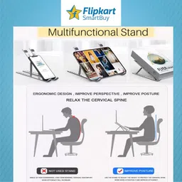 Flipkart SmartBuy Laptop Stand 7 Angles Adjustable Aluminum Portable Desktop Holder Laptop Stand image 3