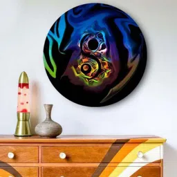 Round Blue Abstract Yin And Yang Canvas Art Print By The Artment-image-36