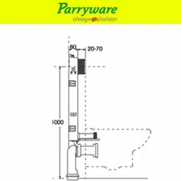 parryware Half Frame Concealed Cistern With Push Plate Dual Flush Tank 010 Dual Flush Tank image 5