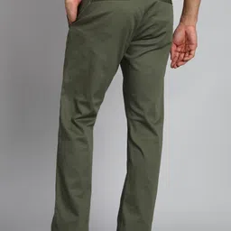 allen solly Men Regular Fit Green Cotton Blend Trousers image 4