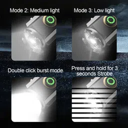 shop comfort Strong Long Range Mini Flashlight Super Bright P35 Fixed Focus Multi-Function Torch image 3