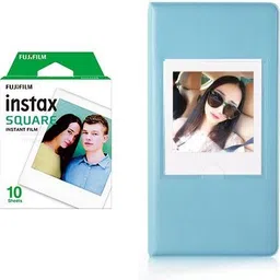 FUJIFILM square 10X1 normal Instant Film With 64 sheet Blue Album for square Film Roll-picture-13