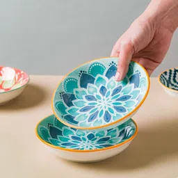 nestasia Ceramic Serving Bowl Mandala Snack Dish Set of 2-picture-20