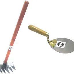jct PACK OF 2 GARDEN TOOLS GARDEN RAKE WITH WOODEN HANDLE 70CM AND 25CM TROWEL WITH WOODEN HANDLE Garden Tool Kit-picture-28