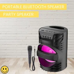 SACRO LZ (PORTABLE WIRELESS BLUETOOTH SPEAKER)Crystal Clear Sound With Karaoke MicE219 15 W Bluetooth Laptop/Desktop Speaker-picture-11