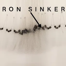 ahmedfishnet 1no. 14mm MESH Size, ROUND-36feet, Weight-2.5kg, HEIGHT-9feet (White) Fishing Net image 2