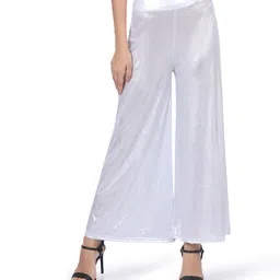 kanna fabric Women Regular Fit Silver Cotton Blend Trousers-picture-11