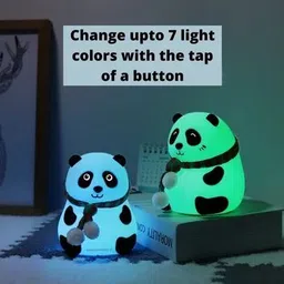 finaro Silicone Panda Lamp – LED Night Light | Chargeable Lamp | Panda with a Muffler Night Lamp image 4