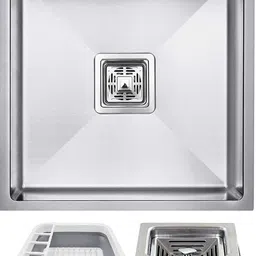 evanex 18x16x10" Matt Finish 304 SS Handmade Single Bowl Sink with Fruit Basket 18x16x10" Matt Finish 304 SS Handmade Single Bowl Sink with Fruit Basket Vessel Sink-picture-44