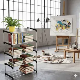 zenvexyo Multipurpose Storage Rack 5 Row Plastic Open Book Shelf-picture-46