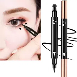 agley Best 2 in 1 Eyeliner Pen Waterproof with Makeup Star Shape Stamp Double Heads 10 g-picture-42