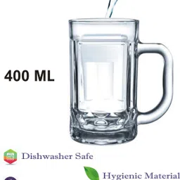 afast Funky Design Large Beer Mug With Handel, Transparent- B17 Glass Beer Mug image 4