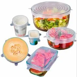 qinpin Stretchable/Reusable Flexible Silicone Lid fits All Containers Food Bowl Cover 2.6 inch Lid Set-picture-10
