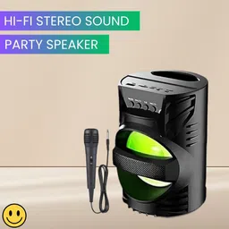 GUGGU LZ (PORTABLE WIRELESS BLUETOOTH SPEAKER)Crystal Clear Sound With Karaoke MicT98 15 W Bluetooth Laptop/Desktop Speaker-picture-26