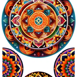 12 inch 3D Rangoli sticker size 32x32 cm + 3PCS Switch Board stickers Combo Self Adhesive Sticker-image-12