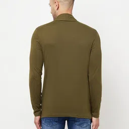 fashnet Men Asymmetric Full Sleeve Dark Green Shrug image 3