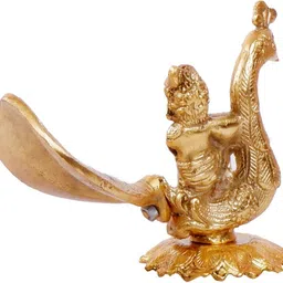 shoppingrox Lord Krishna God Idol | German Silver | Gold Colour - 15 cm Decorative Showpiece - 15 cm image 3
