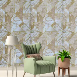 fokrim 300 cm Gold Marble Cube 40*300 Self Adhesive Sticker image 2