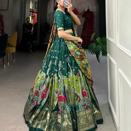 sarathybiz Self Design Semi Stitched Lehenga Choli image 4