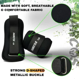 harcos Neoprene Ankle Wrist Weight set Running Strength Training Workout 2lbs(1lbs x 2) Black Wrist Weight image 3