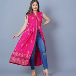 annsh apparel Floral Print Viscose Rayon Stitched Flared/A-line Gown image 3