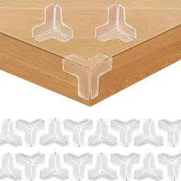 earendelkids 3 Side Baby Proofing Corner Guard, Pack of 16 pcs, Self Adhesive, T Shape image 1