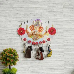 crafts world New Wooden Ganesh Key Holder For Home Wood Key Holder image 3