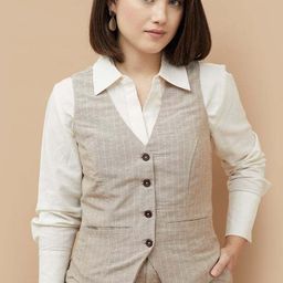 code by lifestyle Striped Women Waistcoat-picture-32