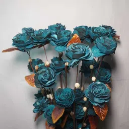 subhajit Handicraft Blue Artificial Flowers Blue Rose Artificial Flower image 3