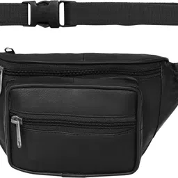 AT Fashion PU LEATHER CLUTCH Black 00501 Waist Bag , Waist Pouch Black-picture-28