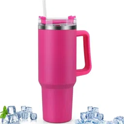 ojra Tumbler with Handle and Straw Lid Water Bottle Travel Coffee Cup Hot &Cold Stainless Steel Tumbler-picture-22