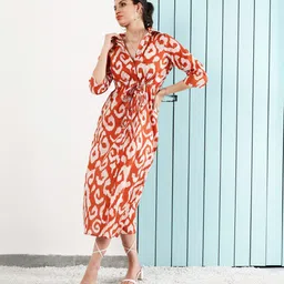 boho by athena Women Shirt Brown Midi/Calf Length Dress-picture-19
