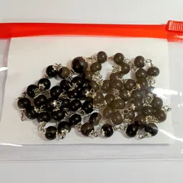 sanwariya handicraft 100%Natural Karungali kattai Ebony 7mm Beads With G's Cap Mala | Lab Certificate Wood Necklace image 3