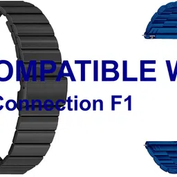 ACM WSM20H20BKBL1069 Pack of 2 Watch Strap Adjustable Steel 20mm for French Connection F1 Smartwatch (Black/Blue) Smart Watch Strap-picture-11