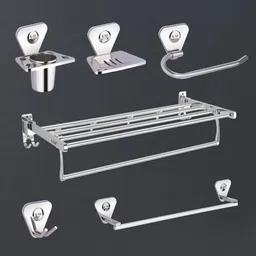 u-s-f bath accessories Towel Rack with Hanger Rod, Soap Dish, Tumbler Holder, Napkin Ring,Hook - 6pcs Steel Towel Holder-picture-19