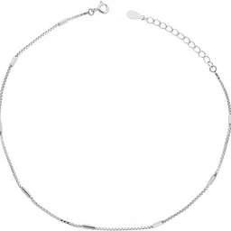 house of diana Elegant Box Chain with Tube Detailing Silver Anklet image 3