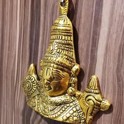 vihaanart Tirupati Balaji Sri Venkateswara Swamy Face Wall Hanging Home Enterance Decorative Showpiece - 18 cm image 4