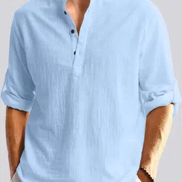 madhavista Men Solid Cotton Blend Straight Kurta-picture-14