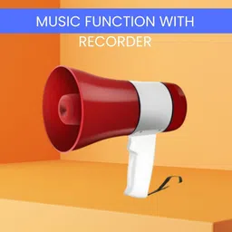 guggu King Bhopu with High Volume Speaker, Battery Backup and Recording FeatureW38 Handheld Megaphone and Rechargeable Siren Loudspeaker With USB/Memory CardG343 Outdoor PA System image 1