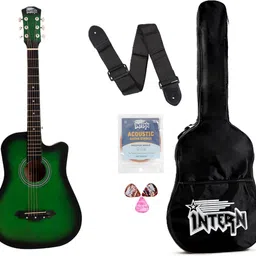 intern INT-38C-GR Acoustic Guitar Kit With bag, strings, guitar strap and Pics Acoustic Guitar Willow Willow Right Hand Orientation-picture-14