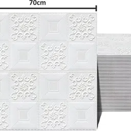 diseno Decorative White Wallpaper (70 cm x 70 cm) Pack Of 1-picture-20