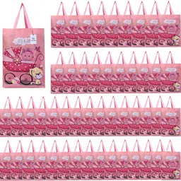 heart home Reusable Girl-Print Shopping Bag With Handle|Pack of 50|Peach Pack of 50 Grocery Bags-picture-14