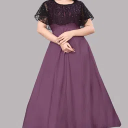qena Women Maxi Purple, Black Full Length Dress-picture-26