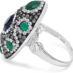 johareez Silver Crystal Silver Plated Ring image 2