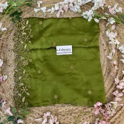 fabcartz Art Silk Embroidered Green Women Dupatta image 4