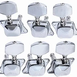 techblaze Guitar Semi-closed Tuners 3R3L String Tuning Pegs Keys Machine Heads Set for Epiphone Les Paul Style Electric Guitar or Acoustic Guitar Replacement, Chrome (Pack of 6) Manual Analog Tuner-picture-26