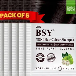 bsy Noni Dark Brown Hair Color Shampoo (20mlx5 Sachets) , Dark Brown-picture-21